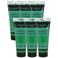 Sargent Art&reg; Acrylic Paint, 120 mL, 6ct. Cadmium Green Hue