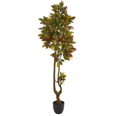 6ft. Potted Croton Artificial Tree