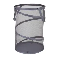 Household Essentials 25" Pop-Up Mesh Laundry Hamper Gray