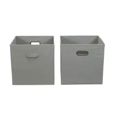 2 Pack Household Essentials 13" Fabric Storage Bins Gray