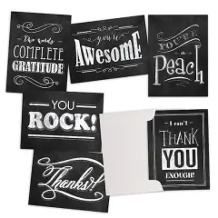 JAM Paper Brushed Chalkboard Design Blank Thank You Cards Set, 36ct.