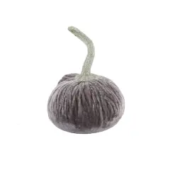 Flora Bunda&reg; 5" Velvet Decorative Pumpkin Gray