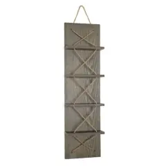 Elegant Designs 4 Bottle Vertical Wall Mounted Wine Rack Rustic Gray