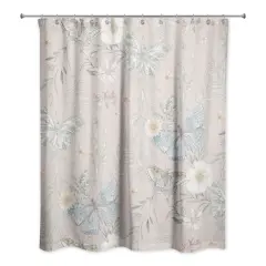 Butterflies Shower Curtain Blush