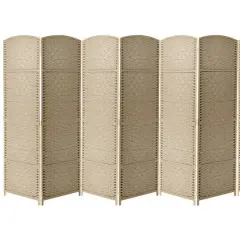 Sorbus 6-Panel Room Divider Beige