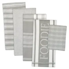 DII&reg; Foodie Dish Towel & Dishcloth Set Light Gray
