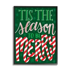 Stupell Industries Tis The Season To Be Merry Patterned Framed Giclee Art Black