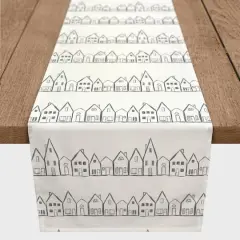 Simple House Pattern 16" x 72" Cotton Twill Runner