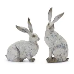Weathered Rabbit Statue Set