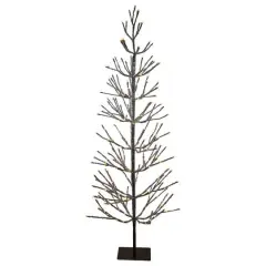 6ft. Pre-Lit Brown Artificial Christmas Tree with LED Clear Icicle Lights