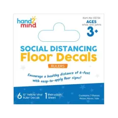 Hand2mind&reg; Social Distance Rulers Floor Decals, 6ct.