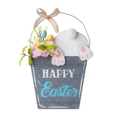 Glitzhome&reg; 18" Easter Wooden Bunny Eggs Wall D&eacute;cor