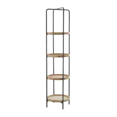 Brown Wood Traditional Shelving Unit 64" x 17" x 17"