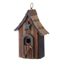 Glitzhome&reg; Patriotic Hand Painted Wood Bird House