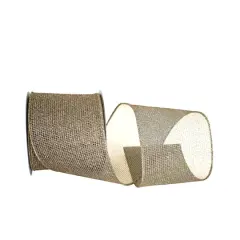 Reliant 4" x 10yd. Glitter Web Mesh Wired Metallic Ribbon Gold and Silver