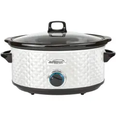 Brentwood Pearl White 7qt. Quilted-Pattern Slow Cooker