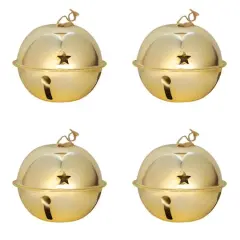 Haute Decor 4ct. 4.7" Nesting Jingle Bell Ornaments Gold