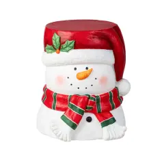Glitzhome&reg; 14.25"H Christmas MGO Snowman Stool or Accent Table