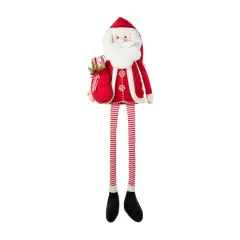 Glitzhome&reg; 60"H Christmas Oversized Fabric Santa With Dangle Legs