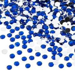 John Bead Acrylic Round Flat Back Rhinestones, 4mm Royal Blue