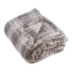 DII&reg; Gray Farmhouse Plush Plaid Throw