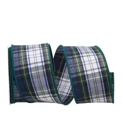 JAM Paper 2.5" x 10yd. Inverness Plaid Wired Cotton Ribbon