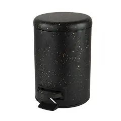 Elle D&eacute;cor Black Speckled Design Step Bin with Lid Trash Can