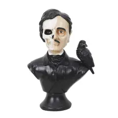 10" Black & White Poe with Raven Bust Tabletop D&eacute;cor by Ashland&reg;