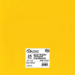 PA Paper&trade; Accents Stash Builder Sun Glow 12" x 12" 65lb. Textured Cardstock, 25 Sheets