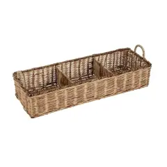 Hello Honey&reg; 23" Natural Rattan Hand-Woven Sectioned Basket