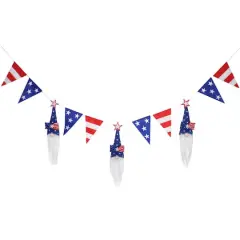 6ft. Patriotic Flags & Blue Gnomes Garland