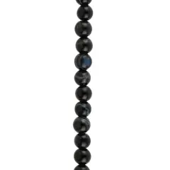 Blue & Black Tuxedo Agate Round Beads, 4mm by Bead Landing&trade;