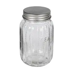 Hello Honey Tea Embossed Glass Jar with Metal Lid