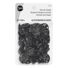 Dritz&reg; 5/8" Black Sew-On Snaps, 48 Sets