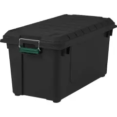 IRIS&reg; Remington&reg; 82qt. Black Store-It-All Utility Tote with Buckle Lid