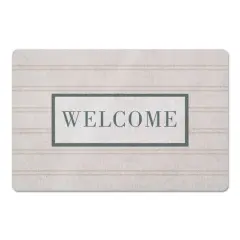 Welcome Stripe Floor Mat Blush/White