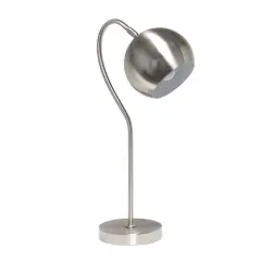 Lalia Home 20" Curved Table Lamp with Dome Shade Brushed Nickel