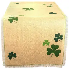 DII&reg; 74" Shamrock Printed Jute Table Runner