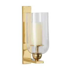 Gold Aluminum Modern Wall Sconce, 6" x 8" x 16"