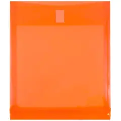 JAM Paper VELCRO&reg; Closure 9.75" x 11.75" Expandable Open End Envelopes, 12ct. Orange