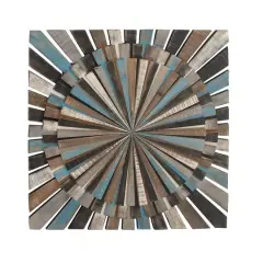 36" Multicolor Radial Wood Wall D&eacute;cor