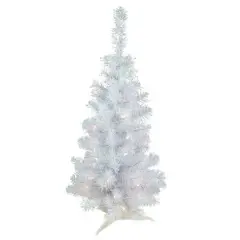 3ft. Pre-lit White Rockport Pine Artificial Christmas Tree, Clear Lights