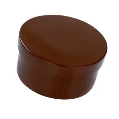 Hello Honey&reg; 6.25" Caramel Brown Round Lacquered Bamboo Container with Lid