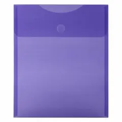 JAM Paper Open End Plastic Envelopes with Hook & Loop Closure, 24ct. Violet Purple