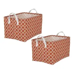 DII&reg; Extra Large Lattice PE-Coated Cotton Polyester Laundry Bin, 2ct. Cinnamon