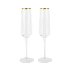 6oz. Clear Flute Glasses with Gold Rim, 2ct. by Celebrate It&trade;