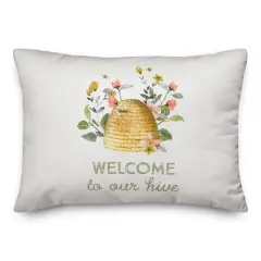 Welcome To Our Hive 14" x 20" Throw Pillow