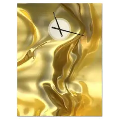 Designart 'Golden Cloth Texture Modern Rectangular Wall Clock