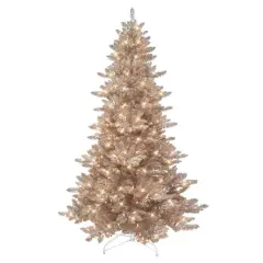 6.5ft. Pre-Lit Rose Gold Spruce Artificial Christmas Tree, Clear Lights