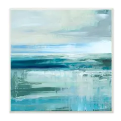 Stupell Industries Abstract Ocean Horizon Modern Nautical Painting Blue Green,12" x 12"